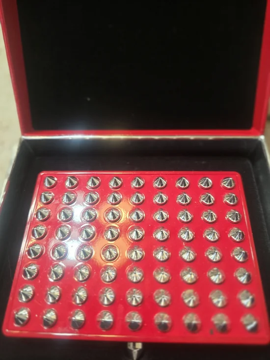 Christian Louboutin Red Studded Compact Case - Picture 2 of 4